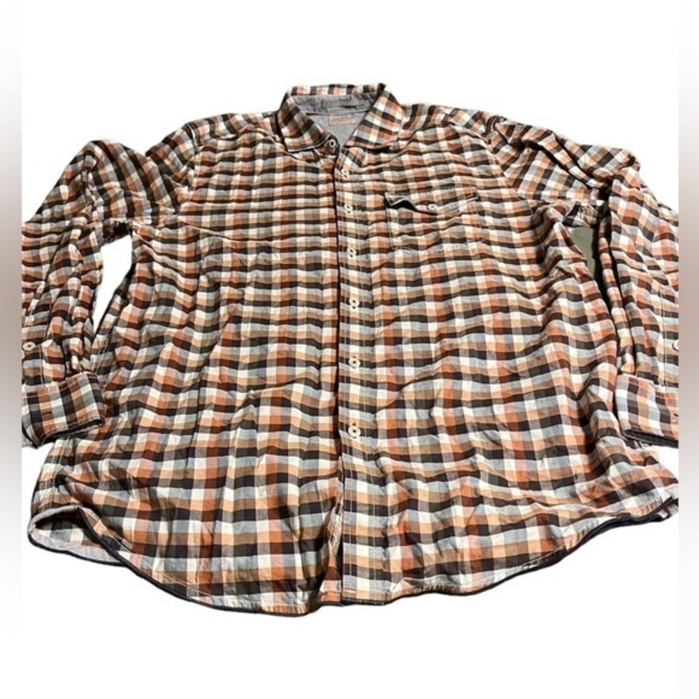 Tommy Bahama Jeans Multicolor Check Long‎ Sleeve Button Shirt Cotton Medium